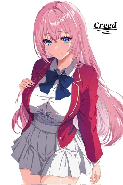 AI generated anime JK school girl character, Athlete JK, active school girl styling, confident sporty expression, vertical portrait