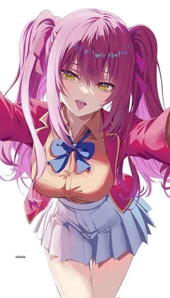 AI generated anime JK school girl character, Kawaii JK, cute school girl styling, sweet affectionate expression, vertical portrait