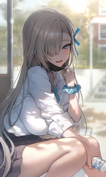 AI generated anime JK school girl character, Kuudere JK, cool school girl styling, calm distant expression, vertical portrait
