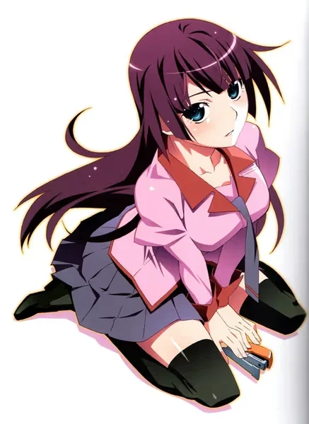 AI generated anime JK school girl character, Tsundere JK, tsundere school girl styling, spirited teasing expression, vertical portrait