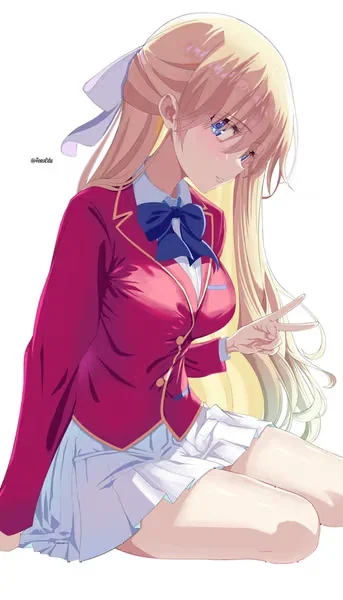 AI generated anime JK school girl character, Yandere JK, intense school girl styling, dramatic obsessive roleplay mood, vertical portrait